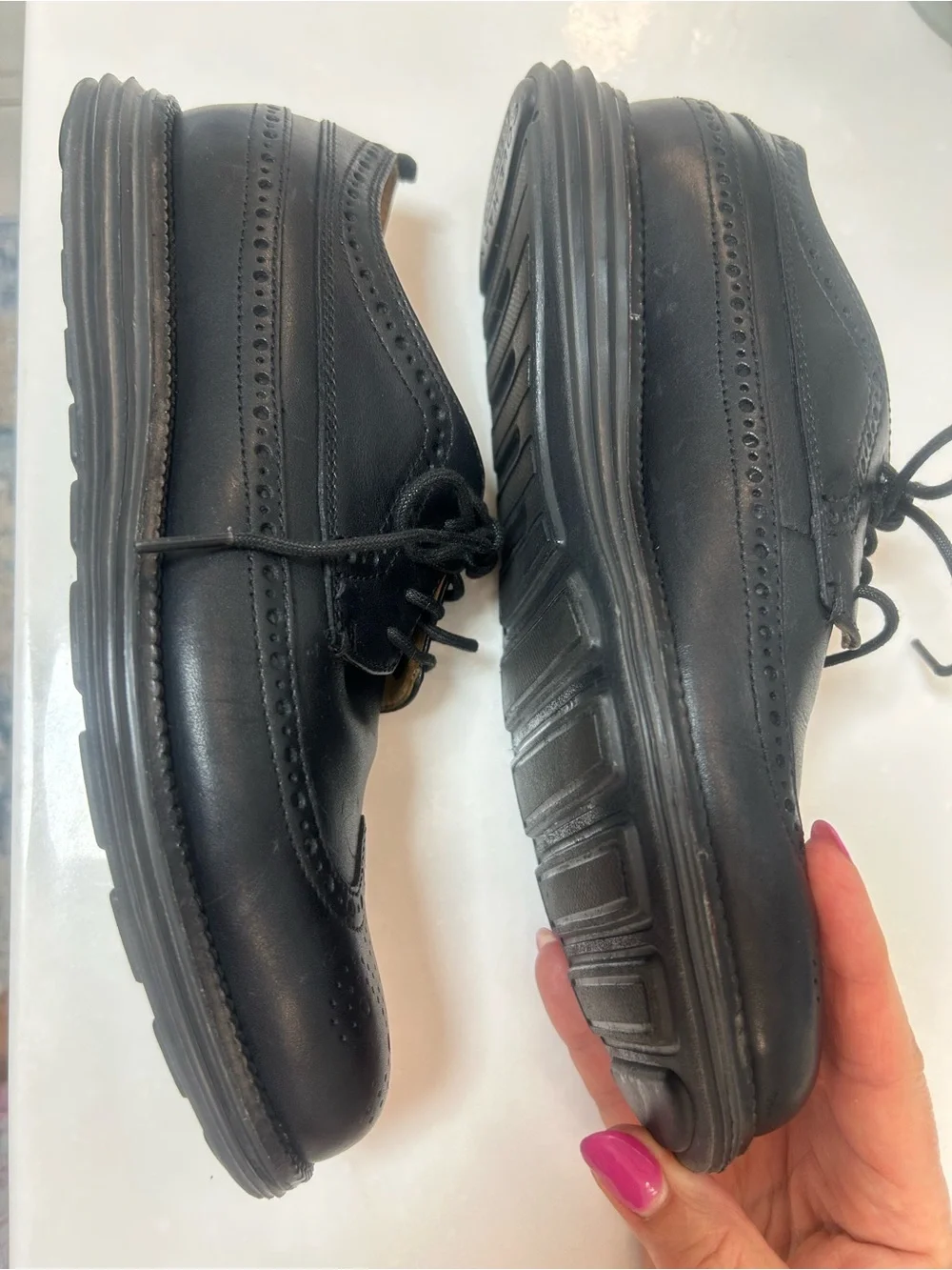 Cole Haan Lunar Grand long wing tip oxfords size 7M. Like new